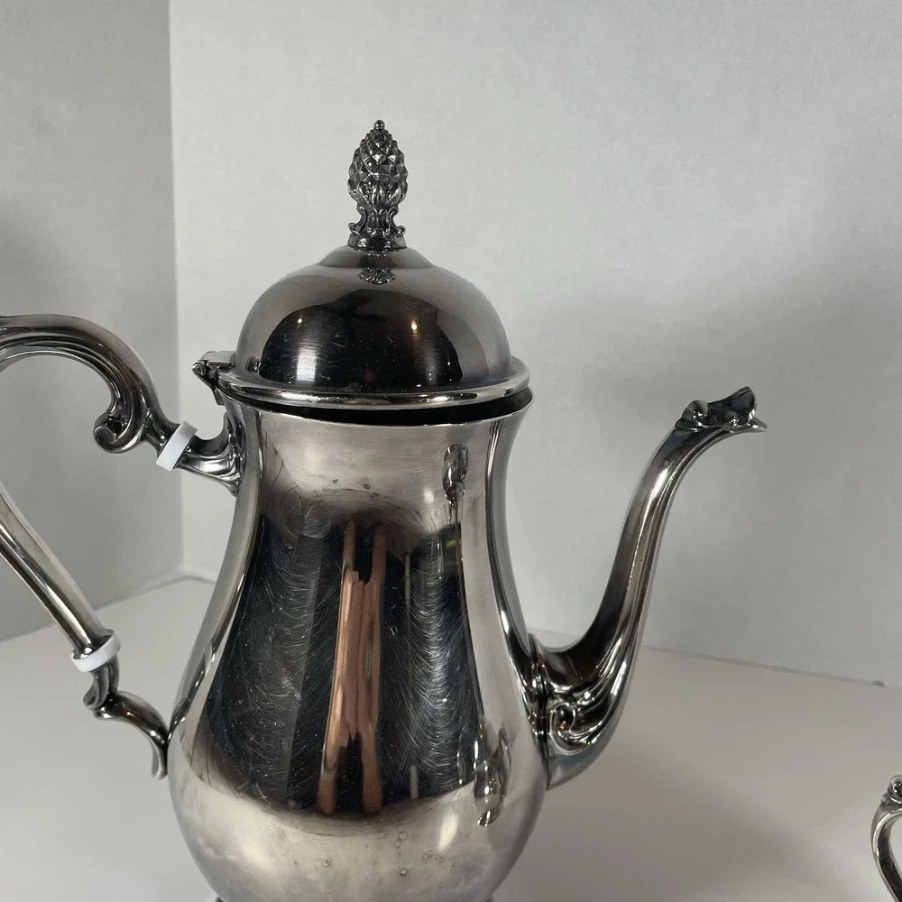 Newburyport Silver Plated Tea‎ Set Teapot with Handle Insulators and Sugar Bowl
